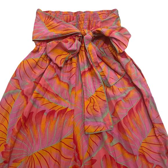 Farm Rio Bright Forest Set | Tropical Ruffle L Top, Smocked M Pants Resort Wear - Picture 10 of 10